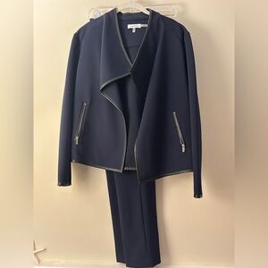 Calvin Klein Navy Pant Suit – Zip-Front Jacket & Trousers – NWOT